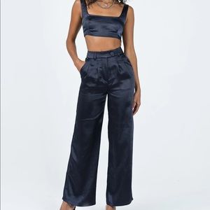 Princess Polly Huxley Satin Navy Set